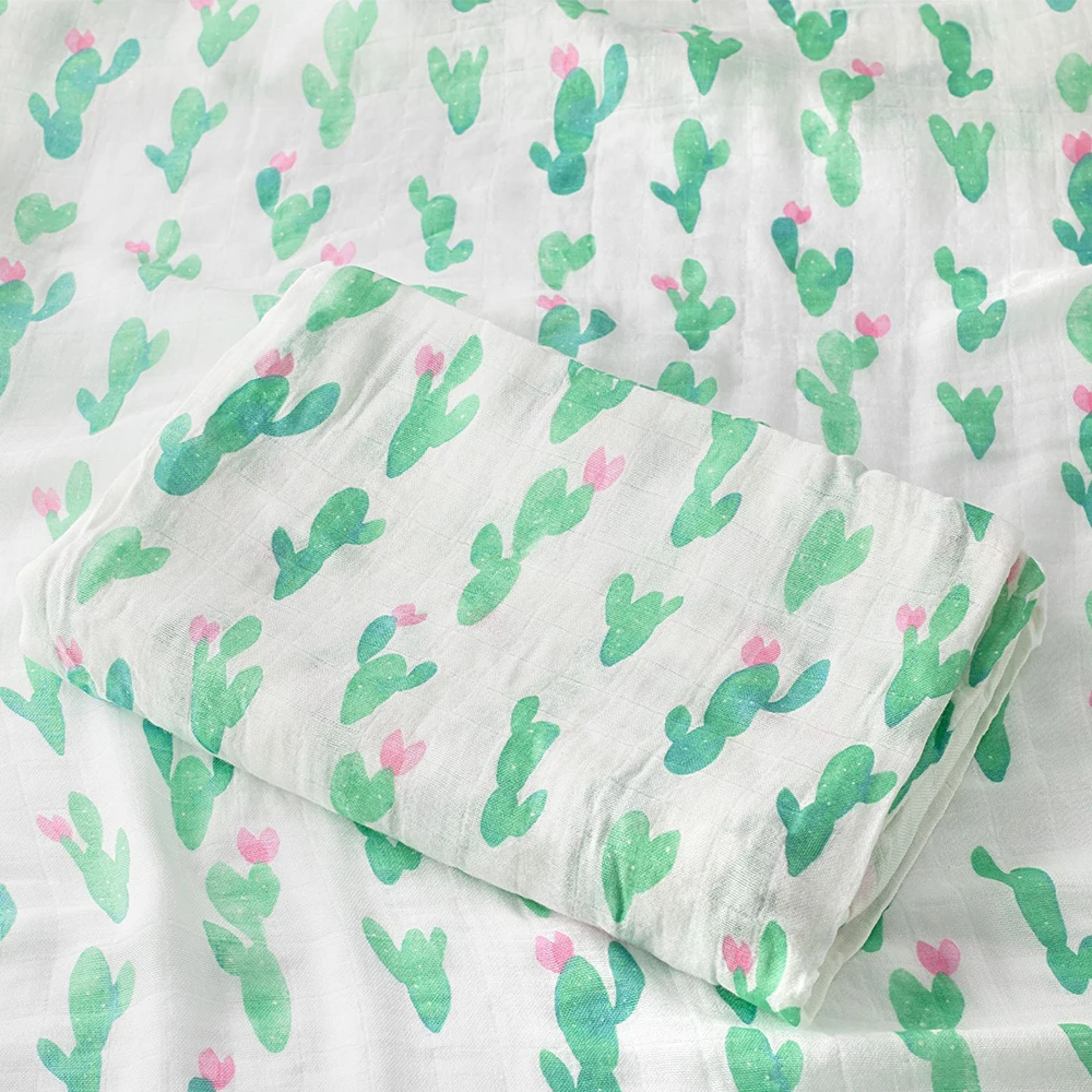 Muslin Tree Newborn Muslin Swaddle Baby Multi-use Bamboo Cotton Blanket Infant Newborn Baby Wrap 120X120cm