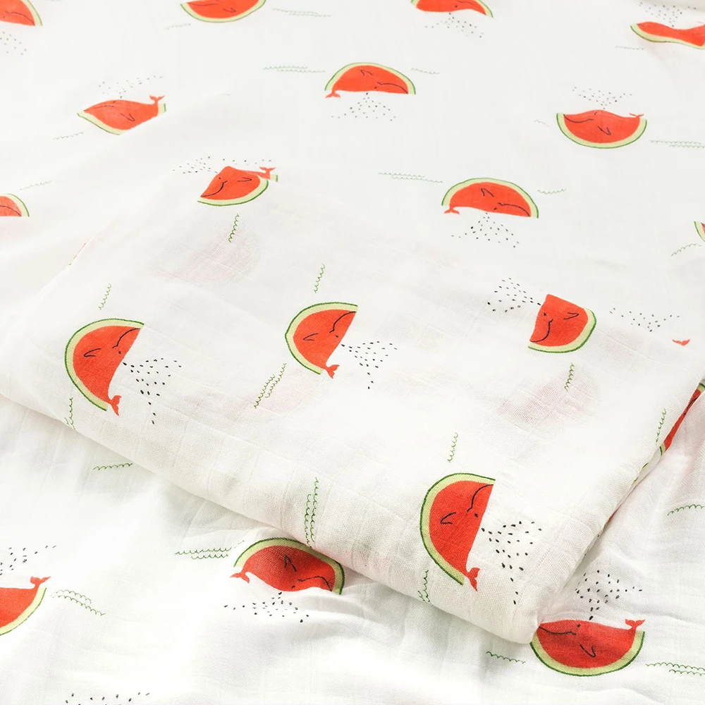 Muslin Tree Newborn Muslin Swaddle Baby Multi-use Bamboo Cotton Blanket Infant Newborn Baby Wrap 120X120cm