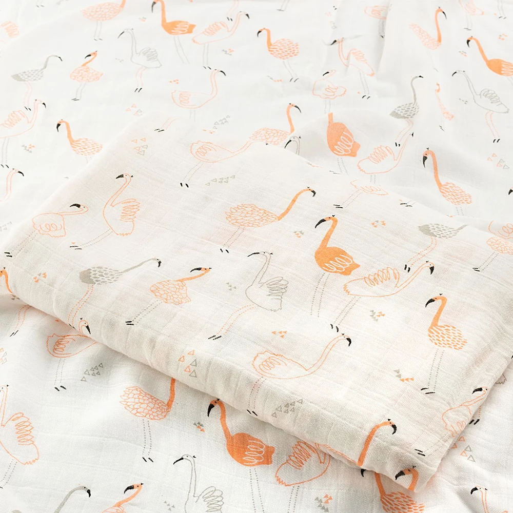 Muslin Tree Newborn Muslin Swaddle Baby Multi-use Bamboo Cotton Blanket Infant Newborn Baby Wrap 120X120cm