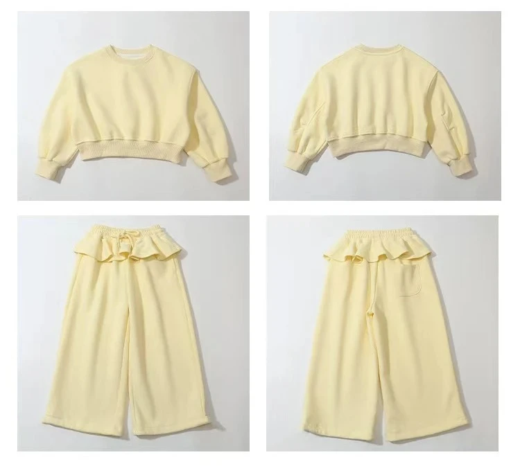 Girls Set 2026 Spring and Autumn New Sports Ballet Style Children Hoodie and Pants Stylish Two-piece Set Fashionable Outfit