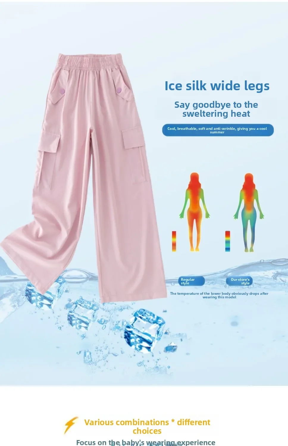 2026 Pants for Teenage Kids New Summer Streetwear Hip Hop Sweatpants for Girls Baggy Wide Leg Straight Trousers