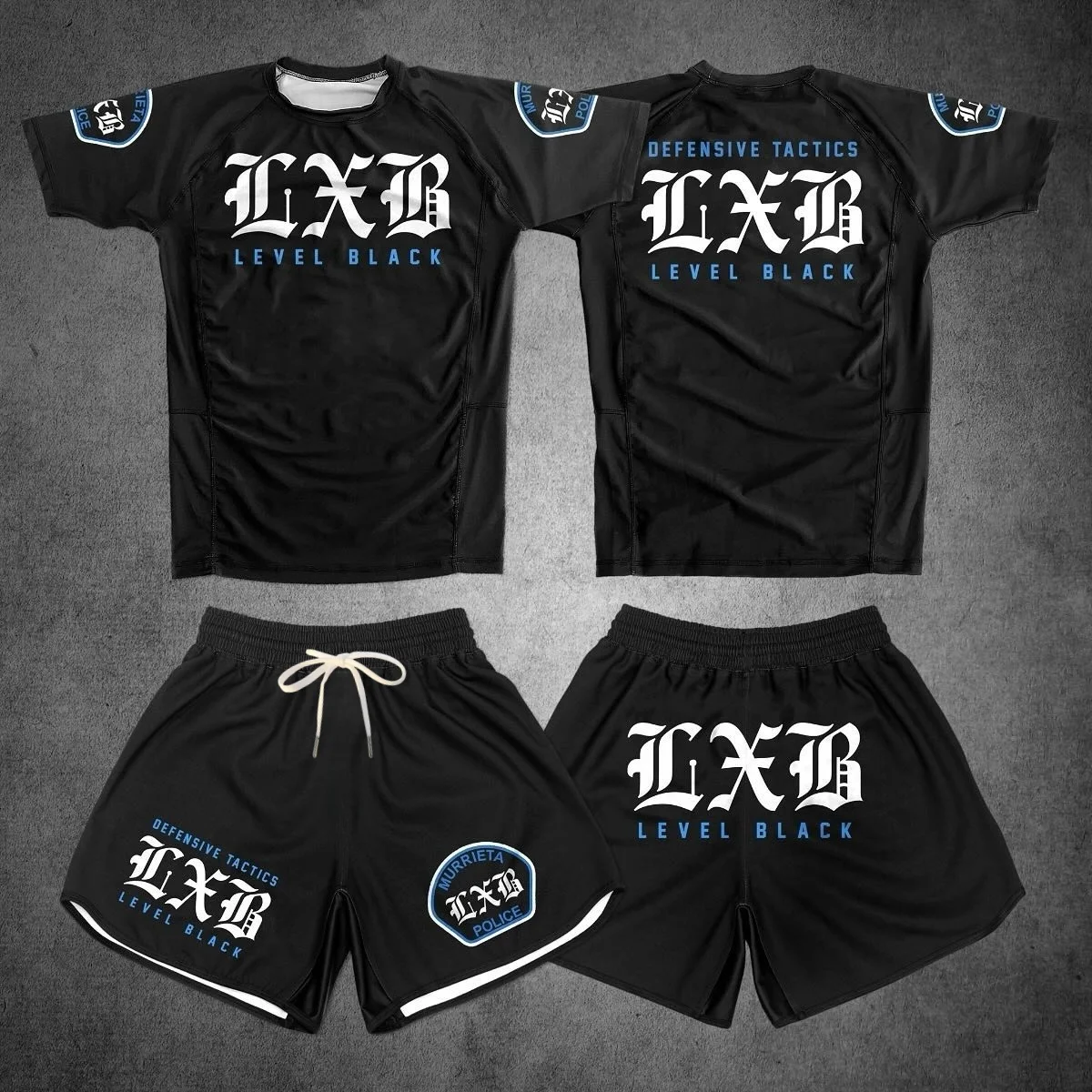 Summer Quick Drying Black Boxing Rash Guard Gym Set Jersey Fighting T-shirt And Shorts Combo for Fitness Adults And Kids