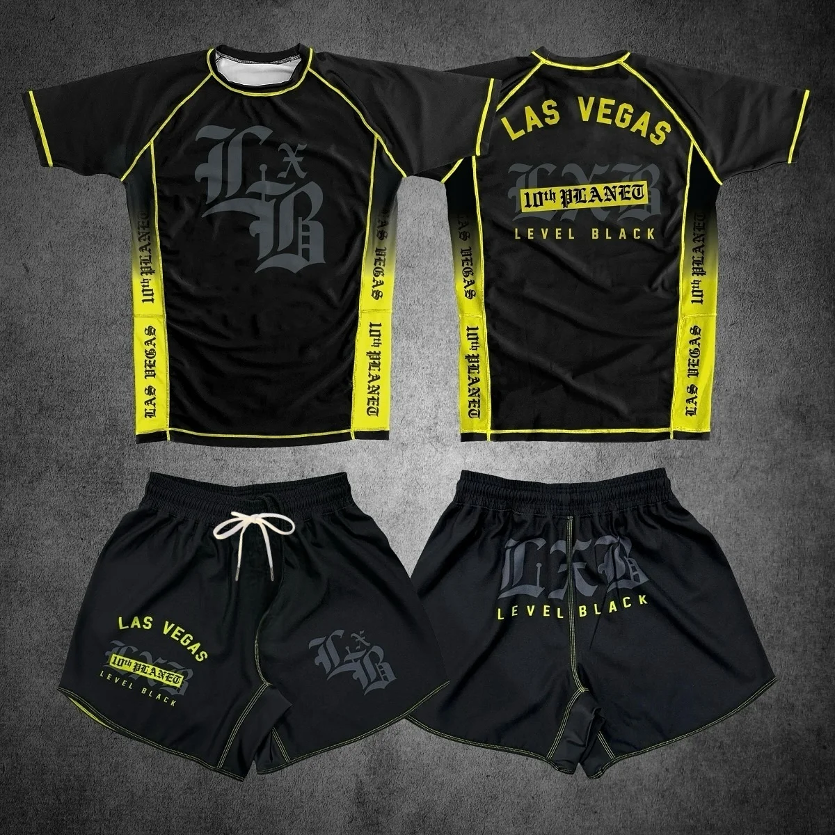 Summer Quick Drying Black Boxing Rash Guard Gym Set Jersey Fighting T-shirt And Shorts Combo for Fitness Adults And Kids