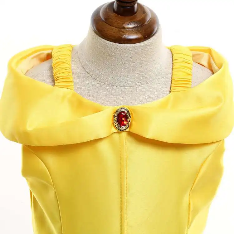 Kids Belle Costume Girls Halloween Princess Cosplay Party Dress Children Birthday Clothes Carnival Luxury Ball Gown