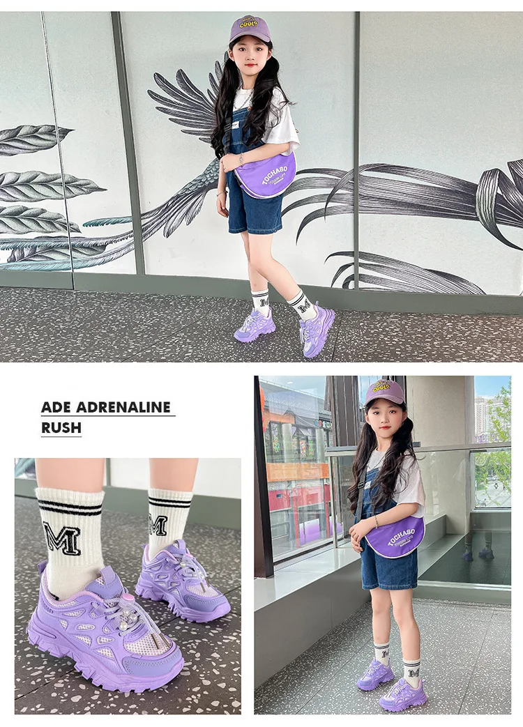 Kids Girls School White Casual Shoes Solid Color Mesh Sports Shoes for Toddlers Fashion Lightweight Children's Running Sneakers