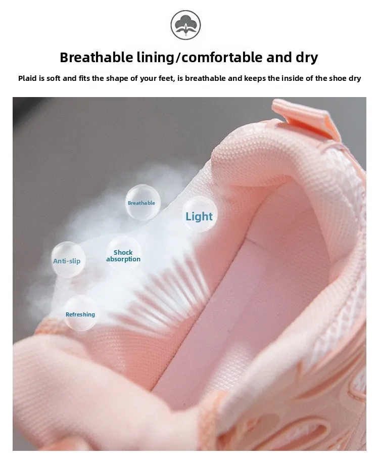 Kids Girls School White Casual Shoes Solid Color Mesh Sports Shoes for Toddlers Fashion Lightweight Children's Running Sneakers