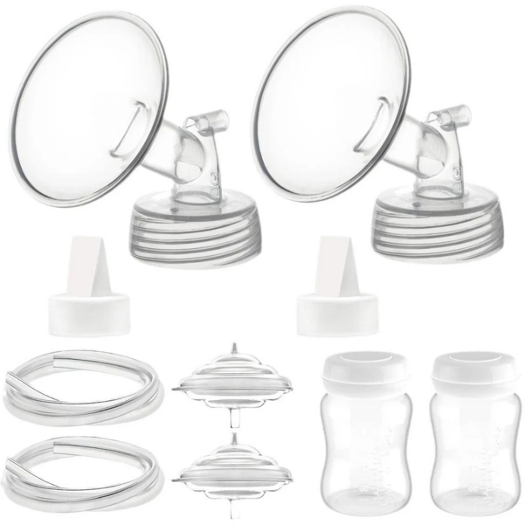 Pump Parts Compatible with Spectra S1/S2 Replacement Kit, Includes Flange, Duckbill Valve, Backflow Protector, Tubing and Bottle