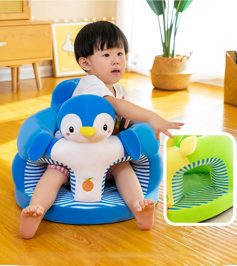 Cute Plush Baby Support Sofa Seat Cover Toddler Sit Learning Feeding Nest Puff Chair Comfort Washable Without Filling
