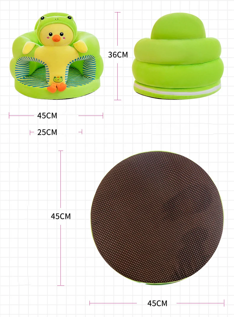 Cute Plush Baby Support Sofa Seat Cover Toddler Sit Learning Feeding Nest Puff Chair Comfort Washable Without Filling