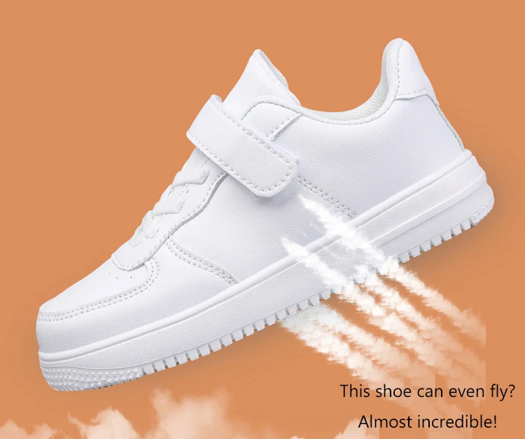 Children Leather Sneakers Non-Slip Lightweight Walking Shoes For Boys & Girls School Sport Tennis Comfortable Flat Casual Shoes