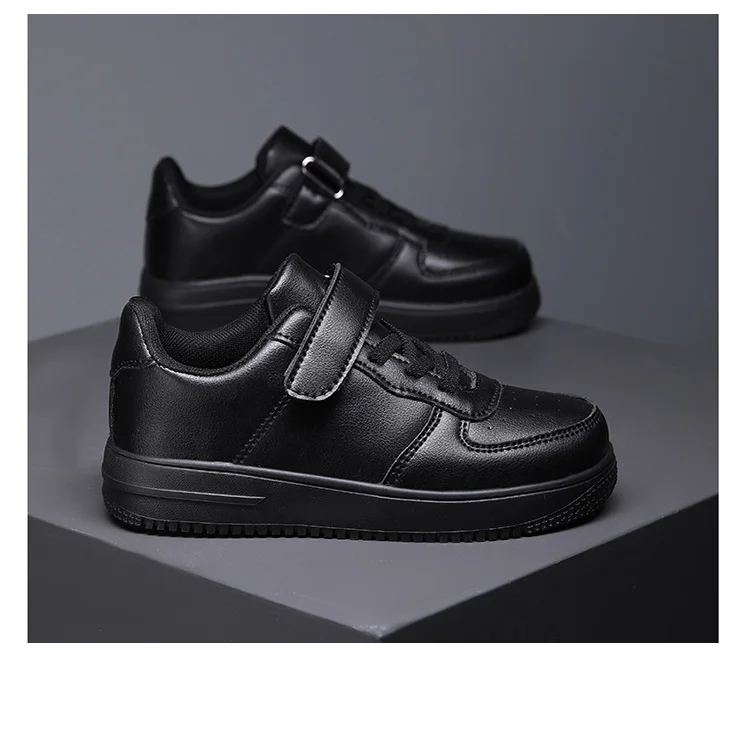 Children Leather Sneakers Non-Slip Lightweight Walking Shoes For Boys & Girls School Sport Tennis Comfortable Flat Casual Shoes