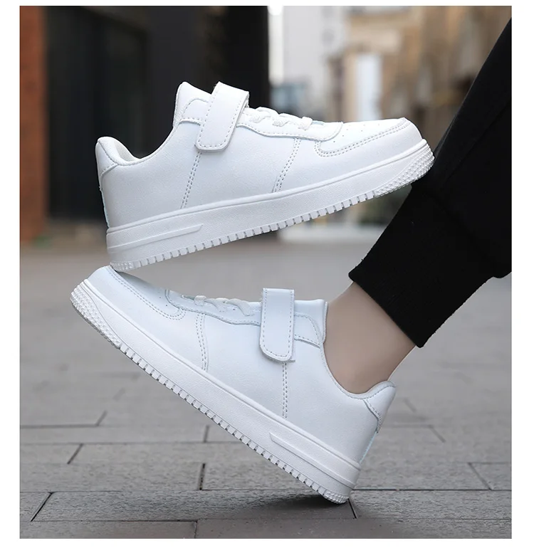 Children Leather Sneakers Non-Slip Lightweight Walking Shoes For Boys & Girls School Sport Tennis Comfortable Flat Casual Shoes