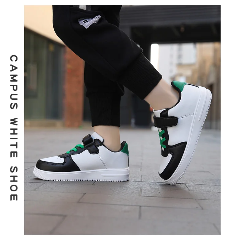 Children Leather Sneakers Non-Slip Lightweight Walking Shoes For Boys & Girls School Sport Tennis Comfortable Flat Casual Shoes