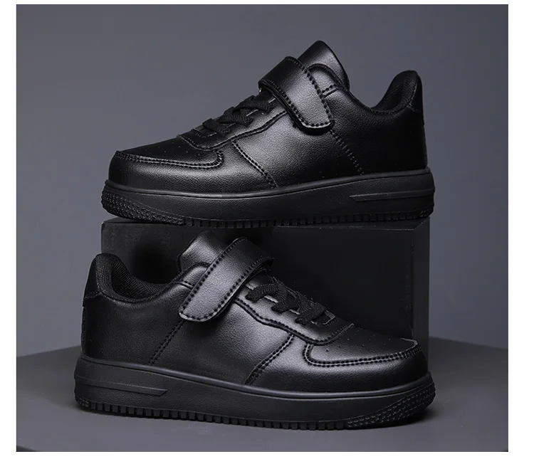 Children Leather Sneakers Non-Slip Lightweight Walking Shoes For Boys & Girls School Sport Tennis Comfortable Flat Casual Shoes
