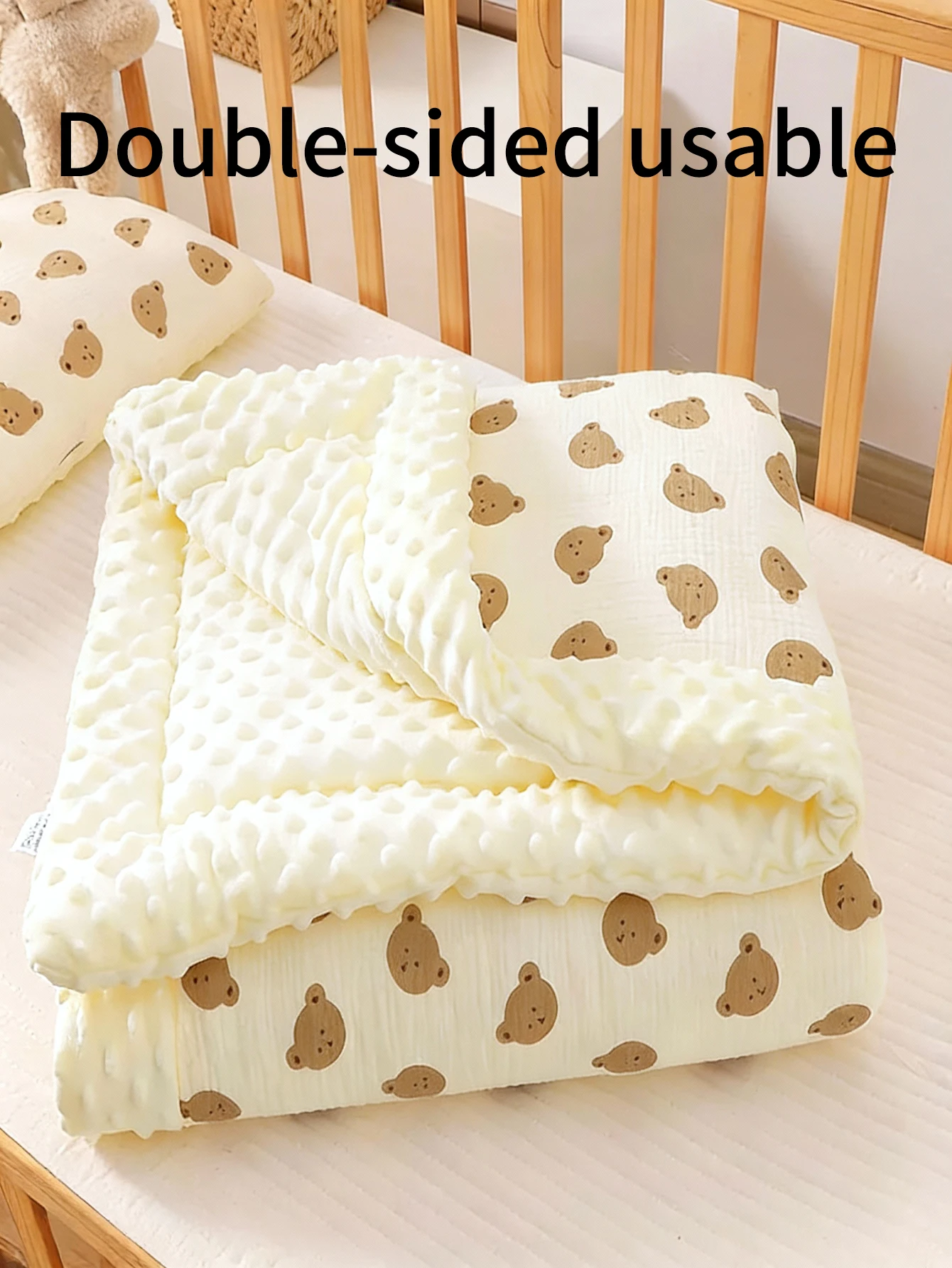 1Pc Newborn Beanie Blanket, 3D Beanie Fleece - Skin-Friendly and Soft, Washable - Cute Printed Patterns, Double-Sided Beanie Blanket for 0-3 Years Old, Soft Blanket for Kindergarten Boys and Girls!