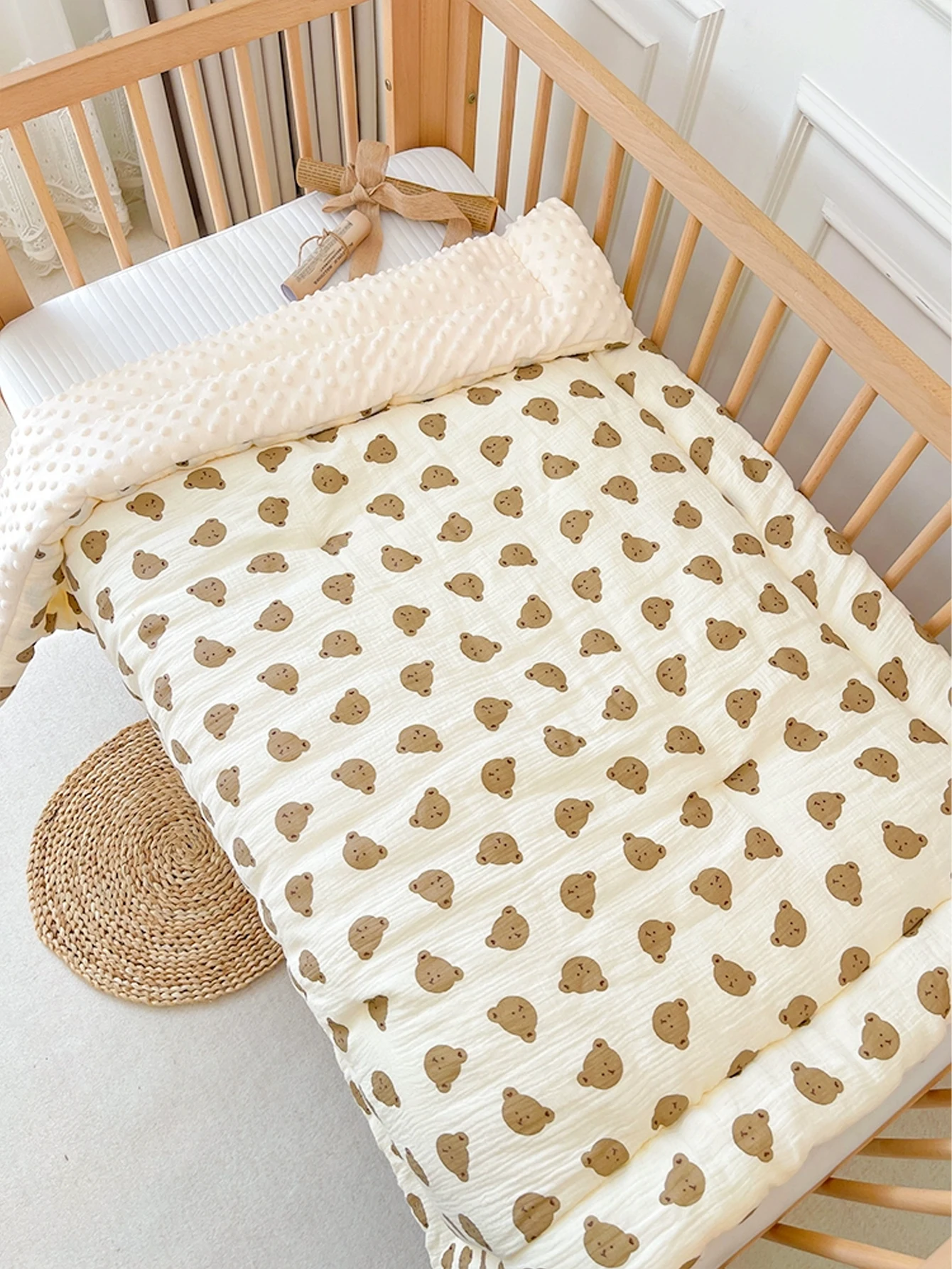 1Pc Newborn Beanie Blanket, 3D Beanie Fleece - Skin-Friendly and Soft, Washable - Cute Printed Patterns, Double-Sided Beanie Blanket for 0-3 Years Old, Soft Blanket for Kindergarten Boys and Girls!