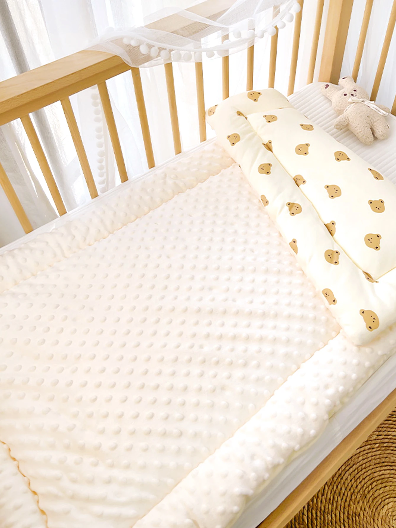 1Pc Newborn Beanie Blanket, 3D Beanie Fleece - Skin-Friendly and Soft, Washable - Cute Printed Patterns, Double-Sided Beanie Blanket for 0-3 Years Old, Soft Blanket for Kindergarten Boys and Girls!