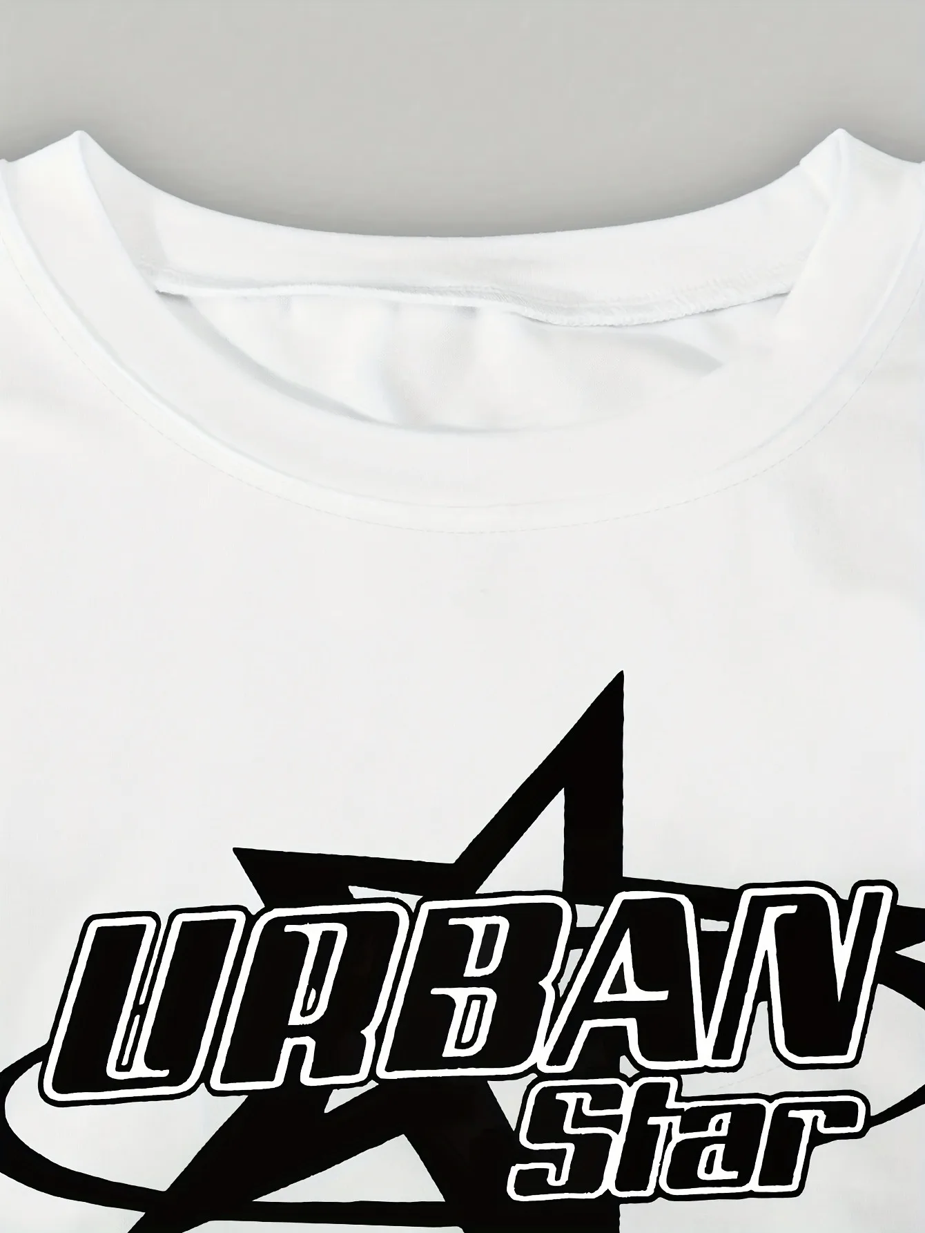 Kids Girls 2 Piece "URBAN STAR" Print Crop T-Shirt & Color Block Wide Leg Sweatpants Set Casual Streetwear Outfit