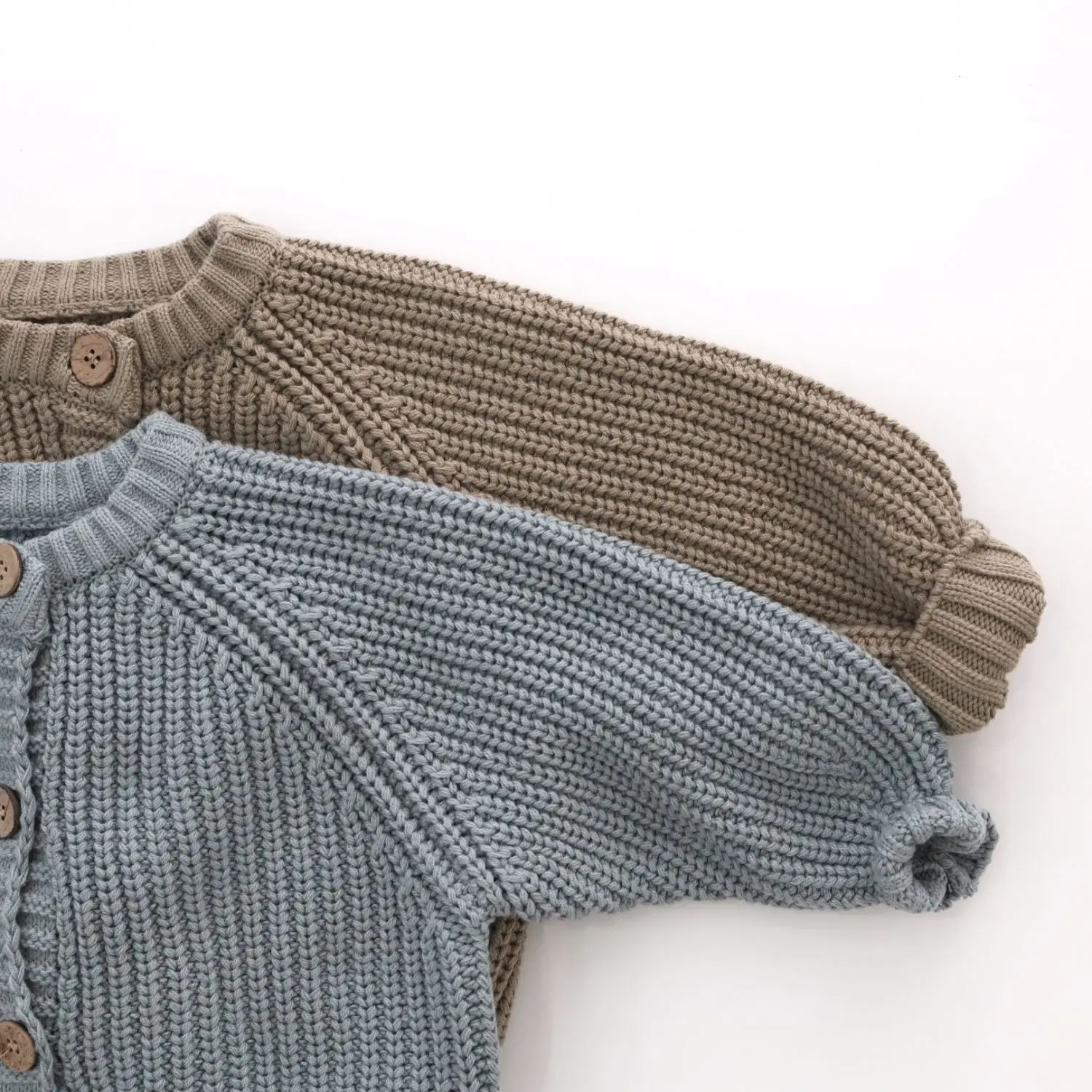 MILANCEL 1-6 Y Kids Knit Cardigans Chunky Yarn Boys Sweaters O Neck Girls Sweaters Cotton Kids Outerwear