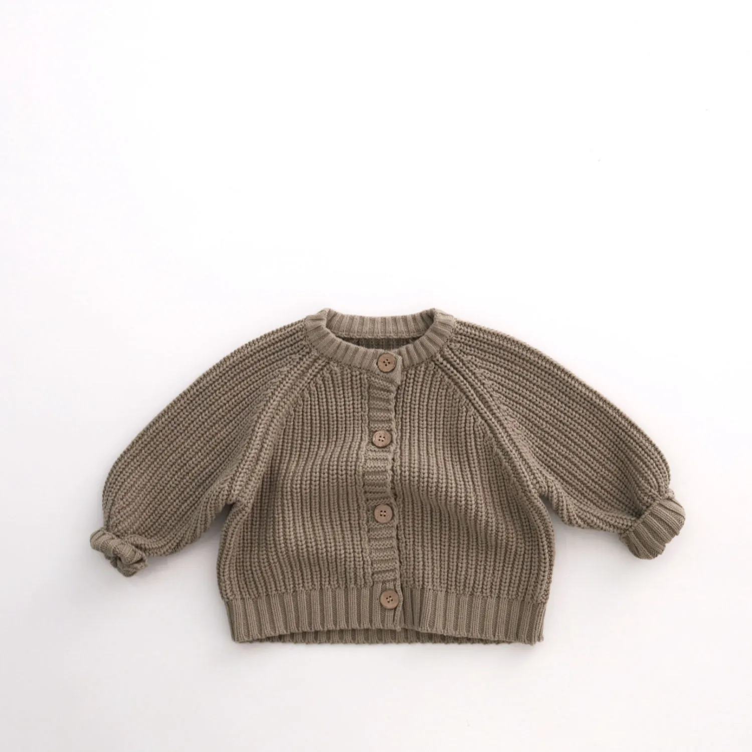 MILANCEL 1-6 Y Kids Knit Cardigans Chunky Yarn Boys Sweaters O Neck Girls Sweaters Cotton Kids Outerwear