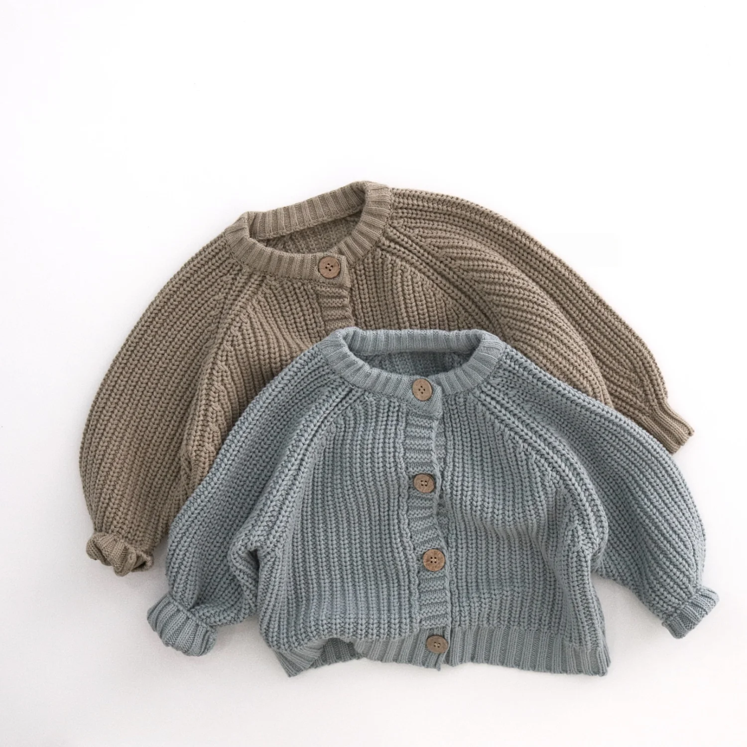 MILANCEL 1-6 Y Kids Knit Cardigans Chunky Yarn Boys Sweaters O Neck Girls Sweaters Cotton Kids Outerwear