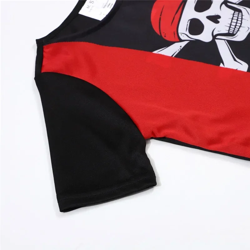 Boys Pirate Costume Set Short‑Sleeve Top Long Striped Pants Halloween Trick Or Treat Birthday Themed Party Outfit