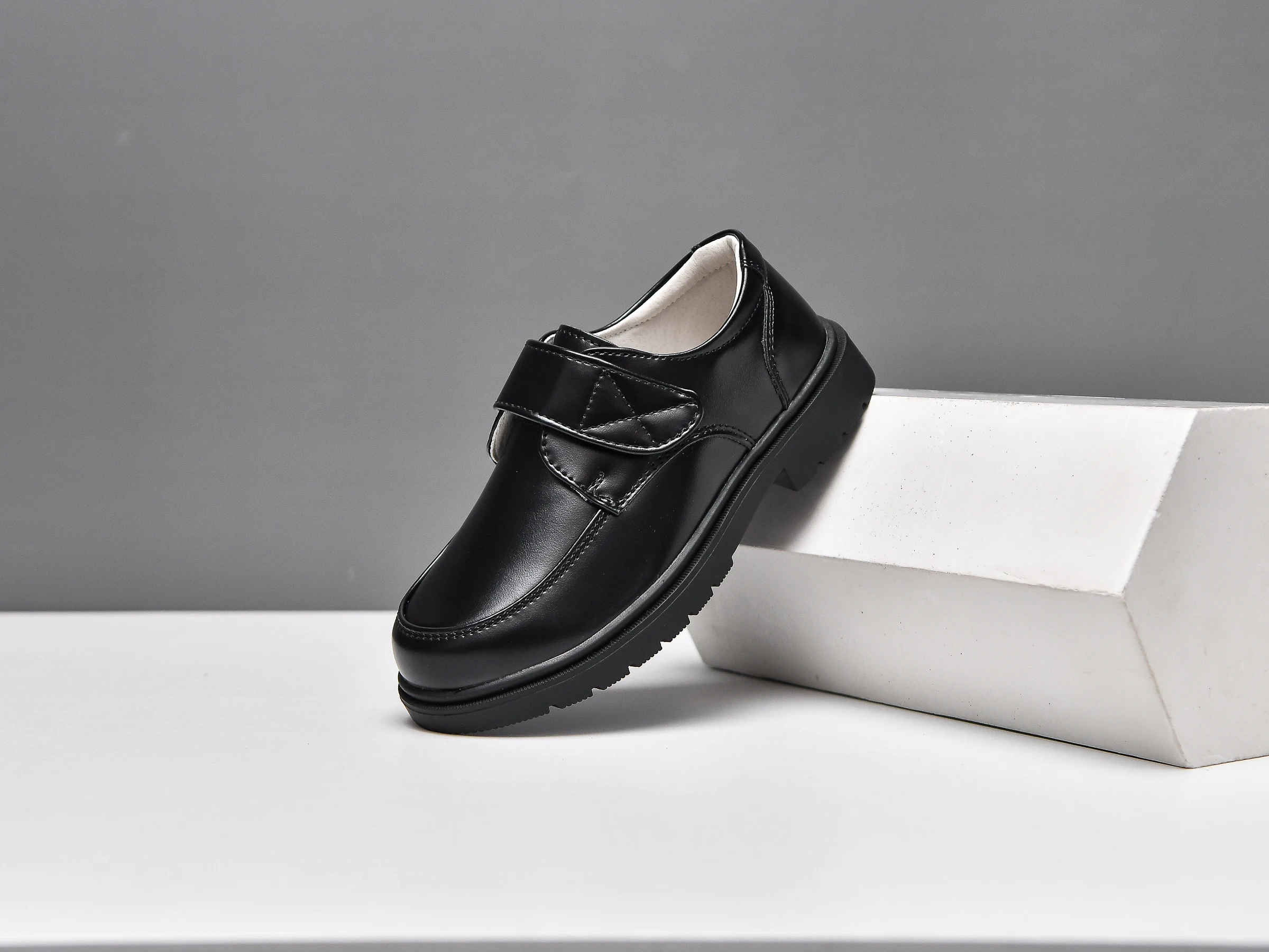 Children's Black Lether Shoes for Ages 3-15, Anti-Slip Breathable Soft Sole, Perfect for School, Outdoor Daily, Weddings.