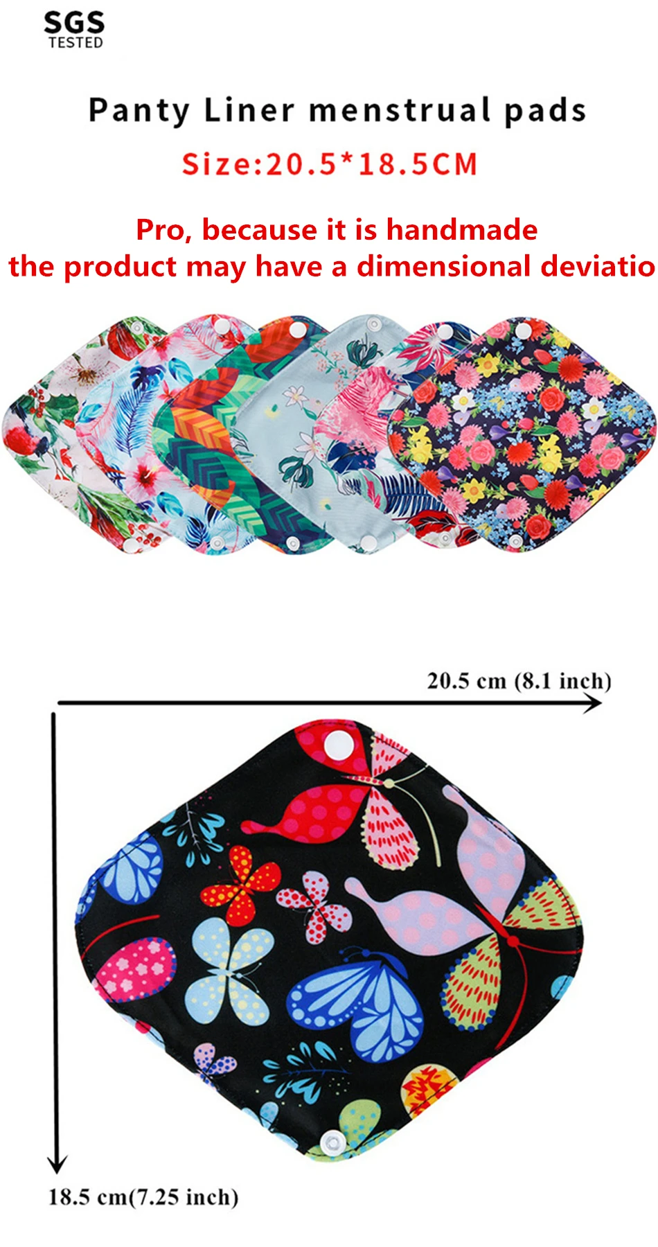 10pcs Reusable Waterproof Bamboo Fiber Pads Menstrual Cloth Sanitary Pads Feminine Maternity Hygiene Panty Liner
