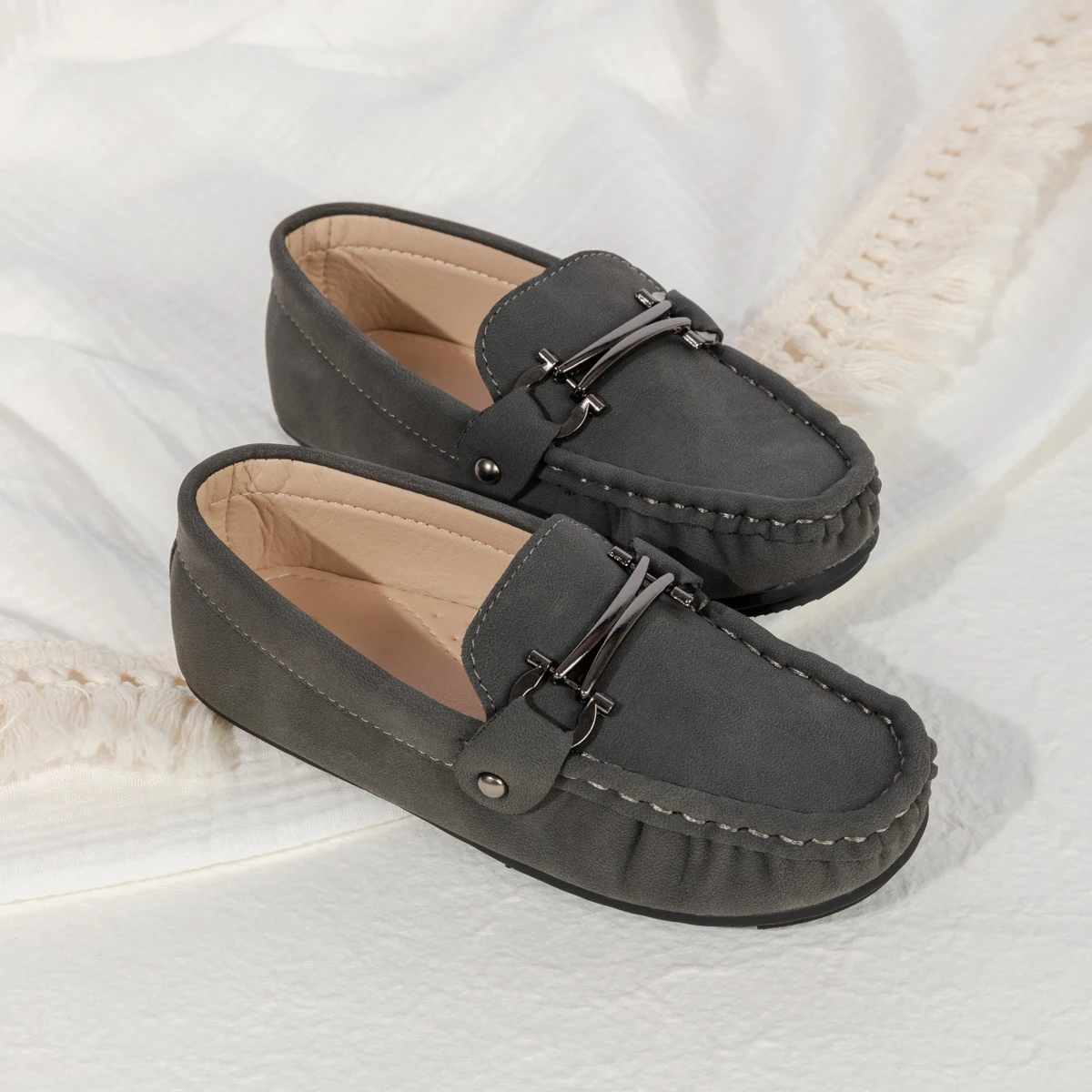 Boys Loafers British Style Kids Dress Shoes Slip On Moccasins Children Flat School Shoes for Wedding Party Formal Performance