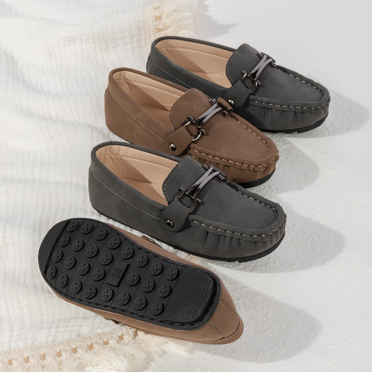 Boys Loafers British Style Kids Dress Shoes Slip On Moccasins Children Flat School Shoes for Wedding Party Formal Performance