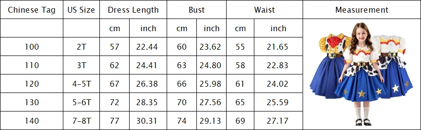 2026 Movie Cosplay Costume Kids Western Cowgirl Outfit Puff Sleeve 2-8Y Halloween Woody Dress Jessie Toy Party Role Play Apparel
