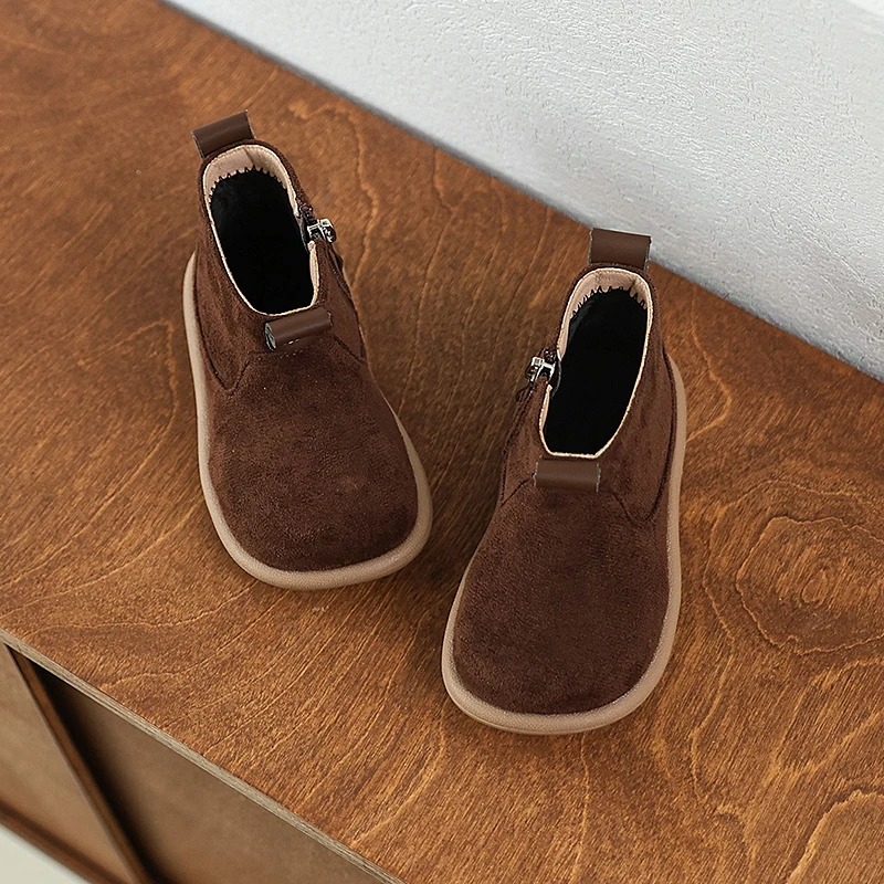 Baby Boys Girls Boots Autumn Winter Children Casual Shoes Outdoor Anti-slip Infant Shoes Oxford Suede Plush Kids Ankle Boots