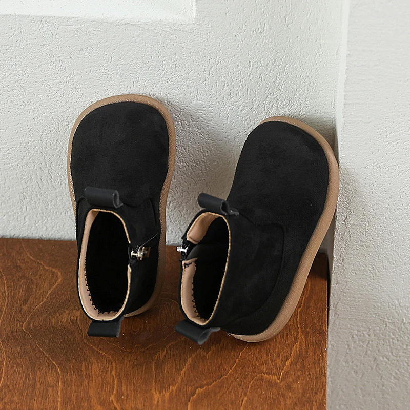 Baby Boys Girls Boots Autumn Winter Children Casual Shoes Outdoor Anti-slip Infant Shoes Oxford Suede Plush Kids Ankle Boots