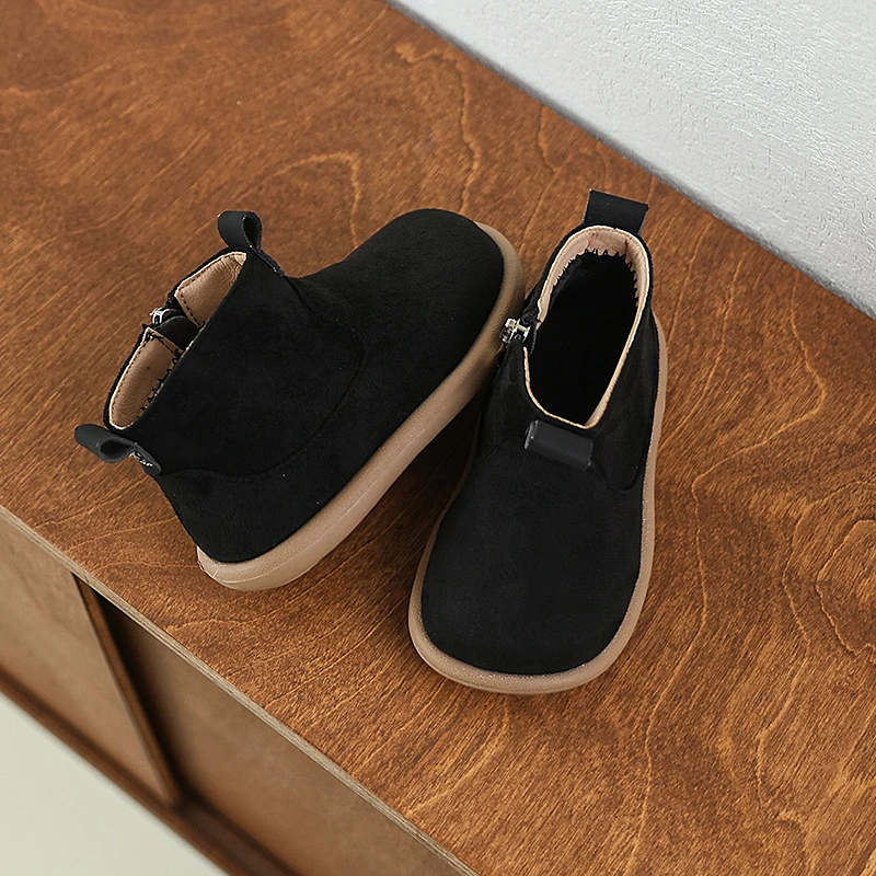 Baby Boys Girls Boots Autumn Winter Children Casual Shoes Outdoor Anti-slip Infant Shoes Oxford Suede Plush Kids Ankle Boots