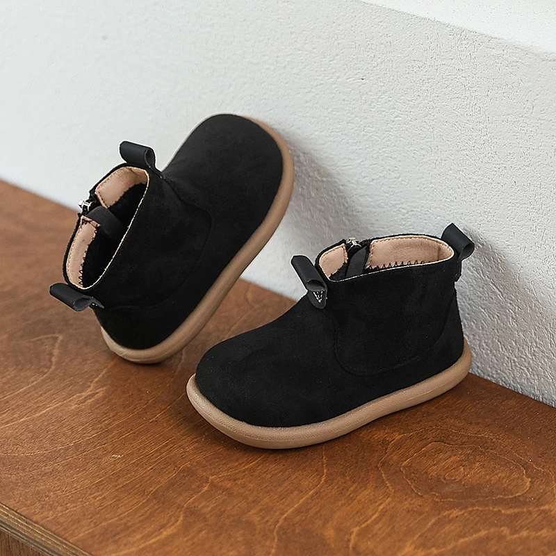 Baby Boys Girls Boots Autumn Winter Children Casual Shoes Outdoor Anti-slip Infant Shoes Oxford Suede Plush Kids Ankle Boots