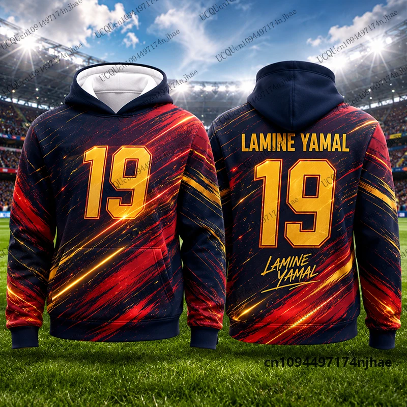 Autumn New Special Yamal #19 Print Hoodies For Men Long Sleeve Sportswear Children Football Pullover Sports Kids/Adult Tops