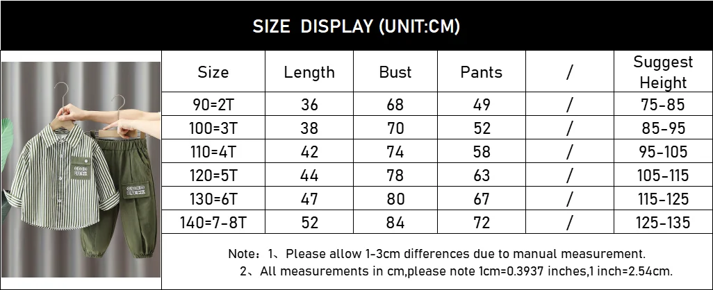 New Spring Autumn Boys Clothing Sets Long Sleeve Striped Letter Label Shirt + Pants 2Pcs Suit For 2-8 Years Kids Casual Outfits