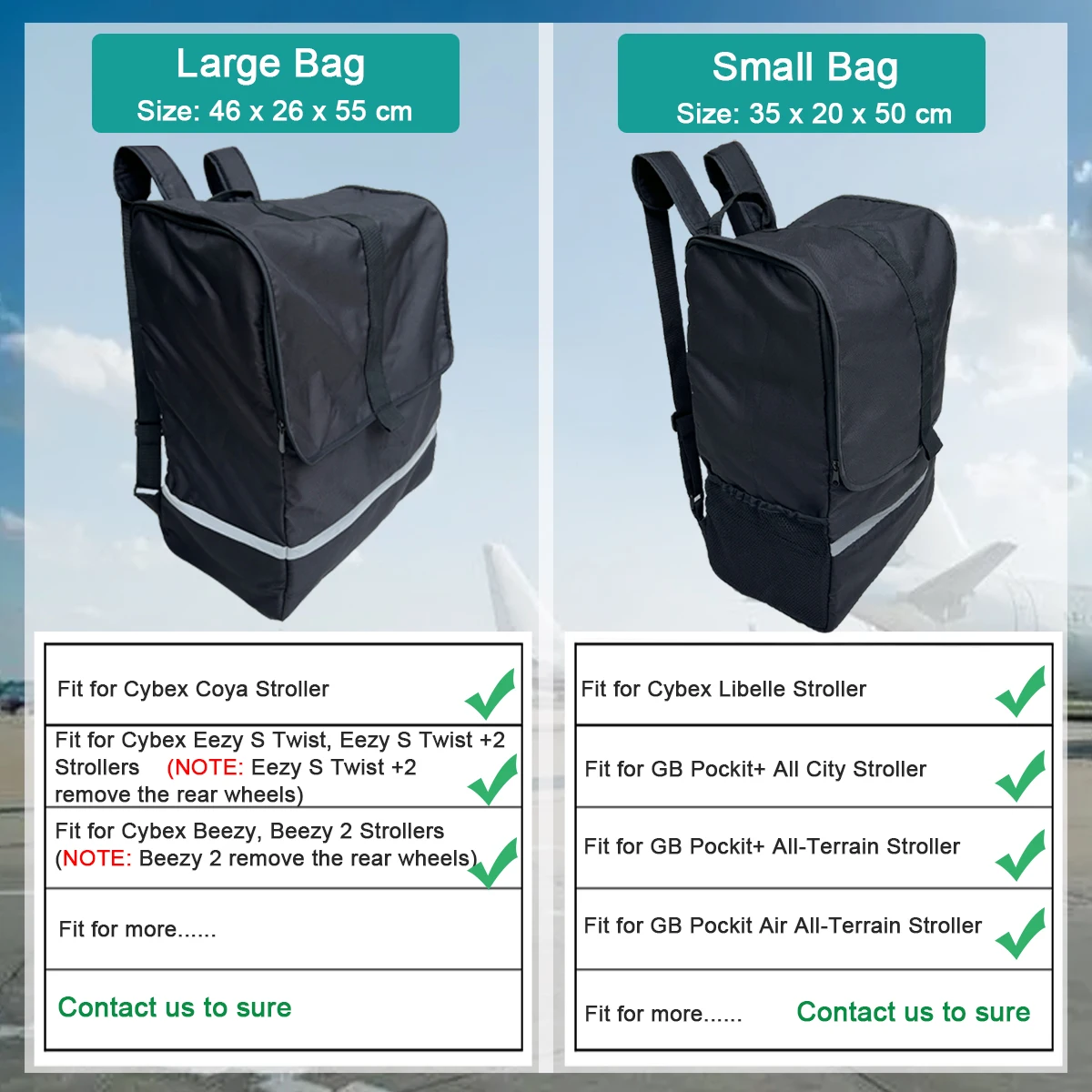 Foldable Stroller Travel Bag Compatible With Cybex Series Strollers