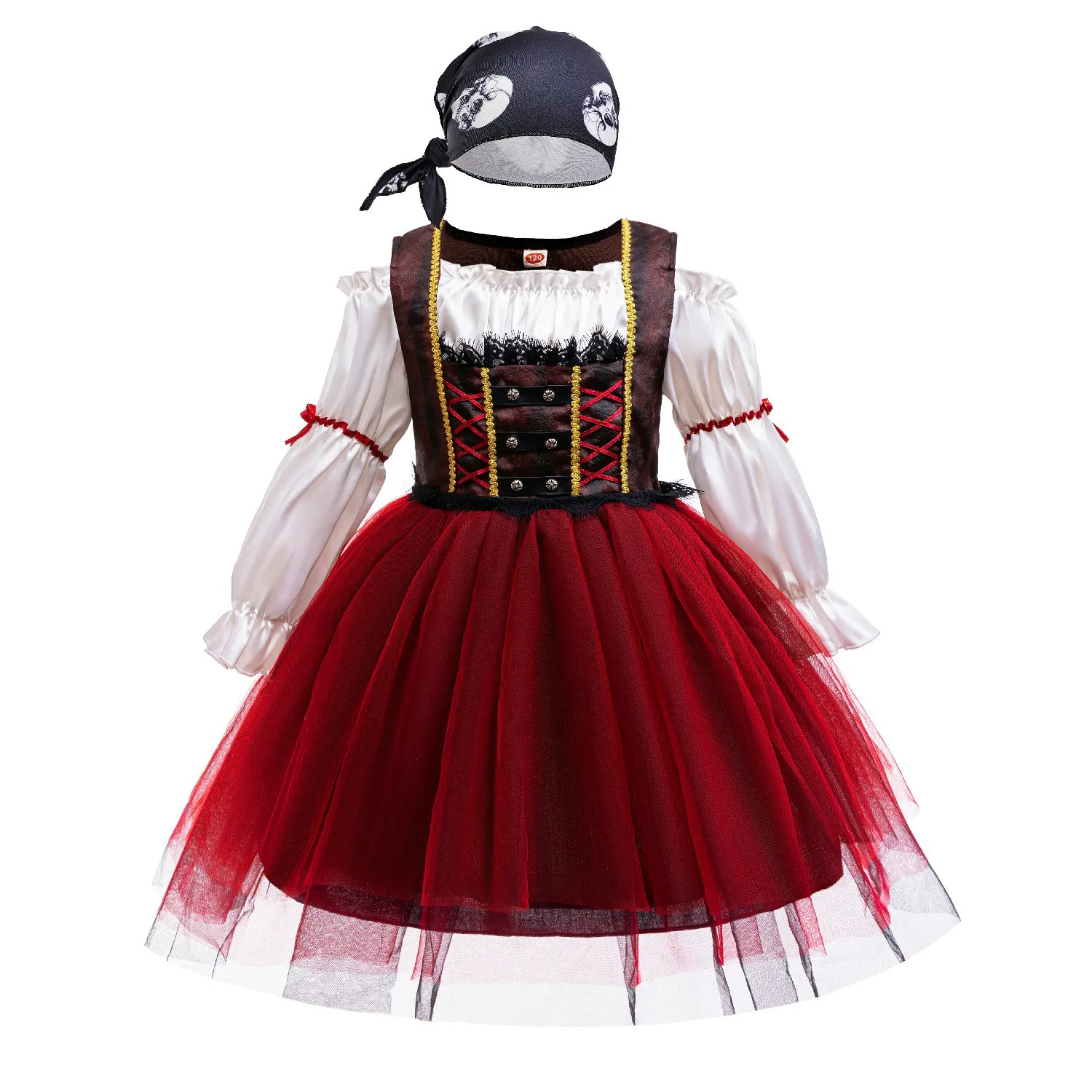 Halloween Girl Pirate Dress Pirates Caribbean Role Playing Costume Children Princess Dress Pirate Captain Performance Costume