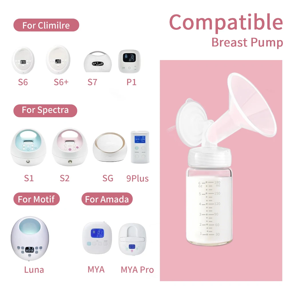 2Pcs 180ml Wide-Mouth Breastmilk Storage Bottles with Sealing Cap, Leak-Proof Design, Compatible with Spectra S1 S2 Breast Pumps