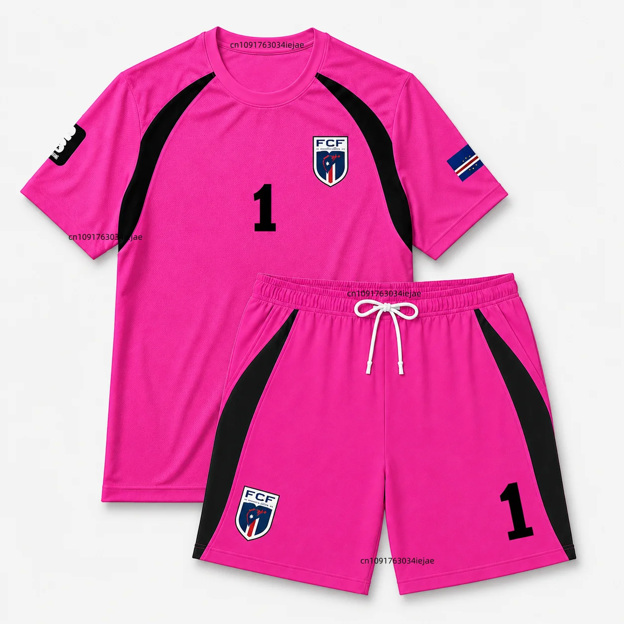 2026 Cape Verde Kids Football Jersey Set Boys Girls Fan Short Sleeve T-Shirt Shorts 2 Piece Sports Training Summer Uniform