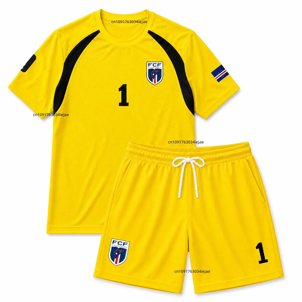 2026 Cape Verde Kids Football Jersey Set Boys Girls Fan Short Sleeve T-Shirt Shorts 2 Piece Sports Training Summer Uniform