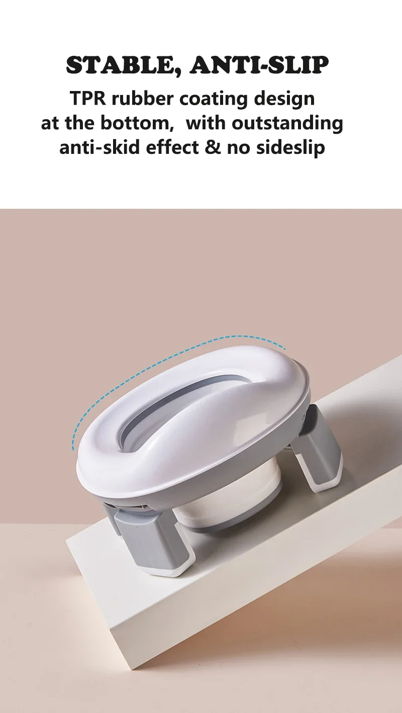 3 in 1 Travel Toilet Seat Foldable Blue Children Potty With Bags Baby Pot Portable Silicone Baby Potty Training Seat