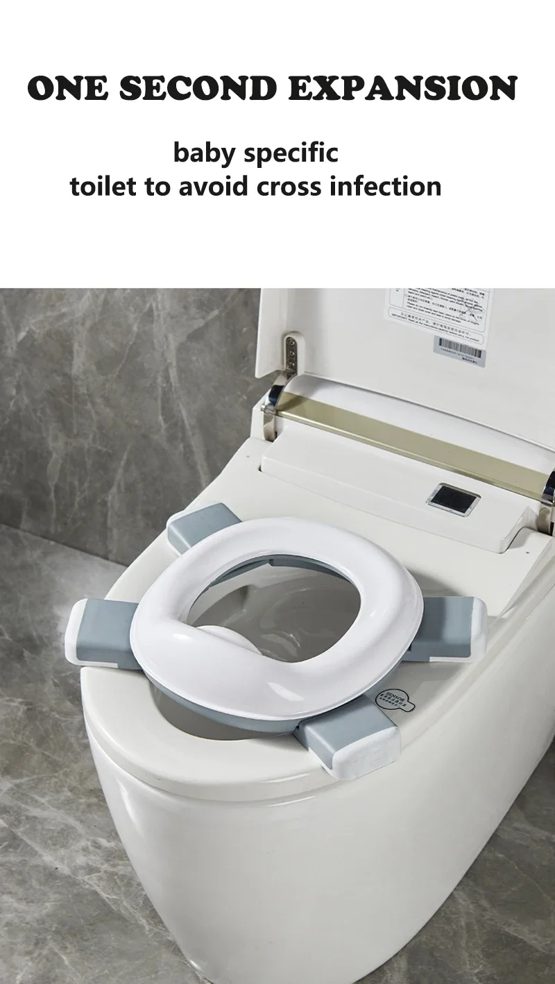 3 in 1 Travel Toilet Seat Foldable Blue Children Potty With Bags Baby Pot Portable Silicone Baby Potty Training Seat