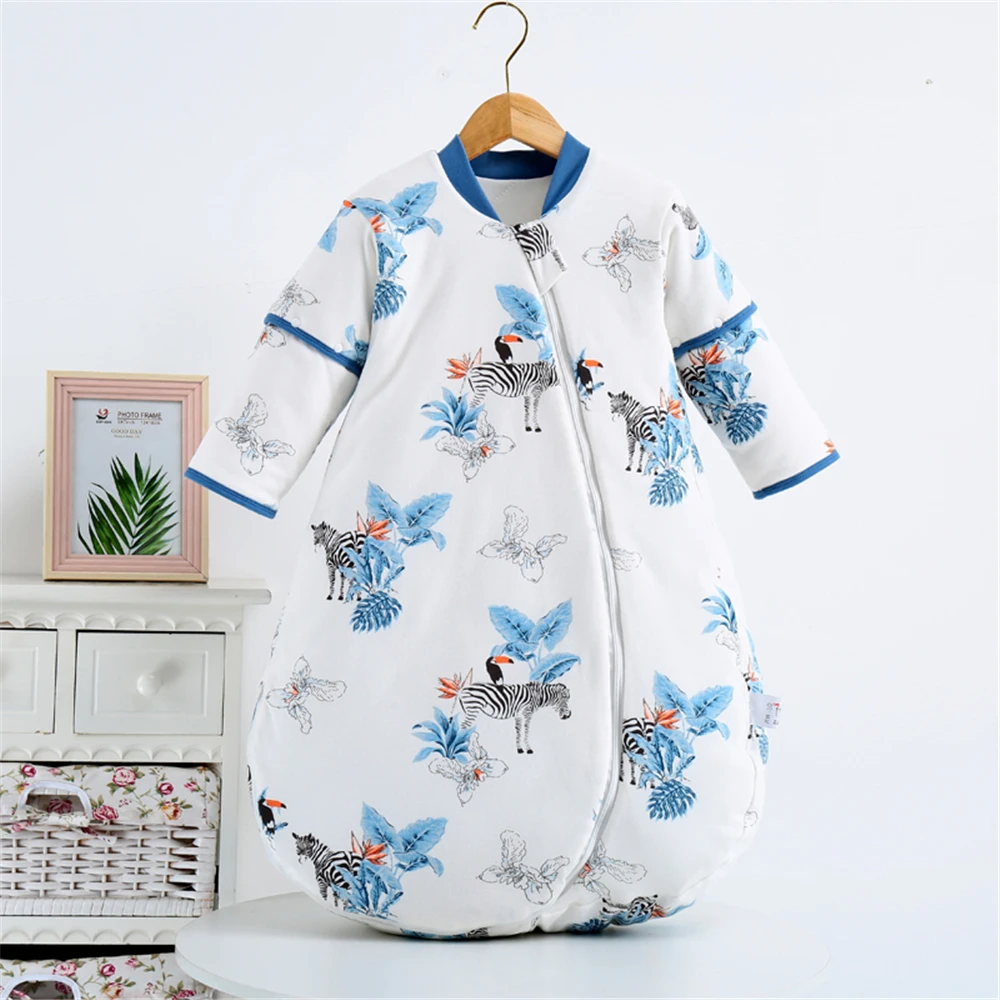 2.5Tog Spring and Autumn Thin Baby Sleeping Bag U-Shaped Cartoon Pure Cotton Kidsren's Sleeping Bag Anti-Kick Quilt 0-3Y Baby Sleeping Bag
