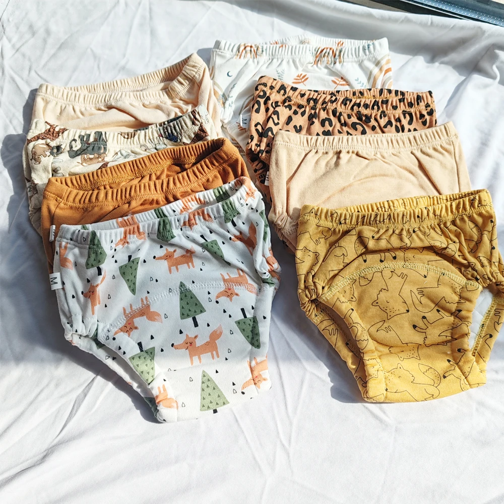 8/5pcs Baby Cotton Training Pants Panties Waterproof Cloth Diapers Reusable Toolder Nappies Diaper Baby Changing Nappy Underwear