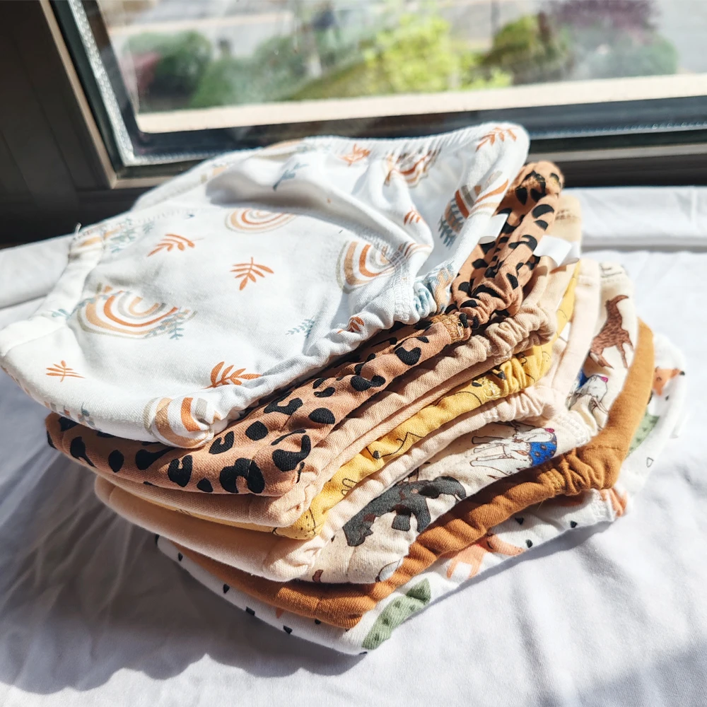 8/5pcs Baby Cotton Training Pants Panties Waterproof Cloth Diapers Reusable Toolder Nappies Diaper Baby Changing Nappy Underwear