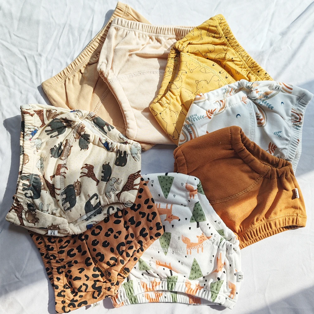 8/5pcs Baby Cotton Training Pants Panties Waterproof Cloth Diapers Reusable Toolder Nappies Diaper Baby Changing Nappy Underwear