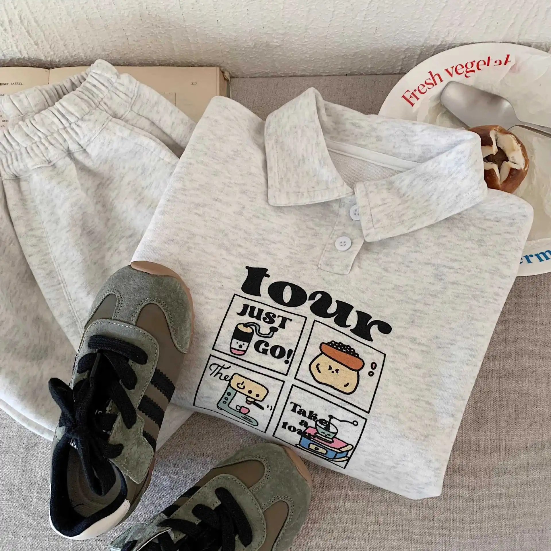 Children Clothing Sets Spring Autumn Baby Boy Girls Sport Suits Cartoon Polo Sweatshirt+Pants 2PCS Kids Clothes Casual Tracksuit