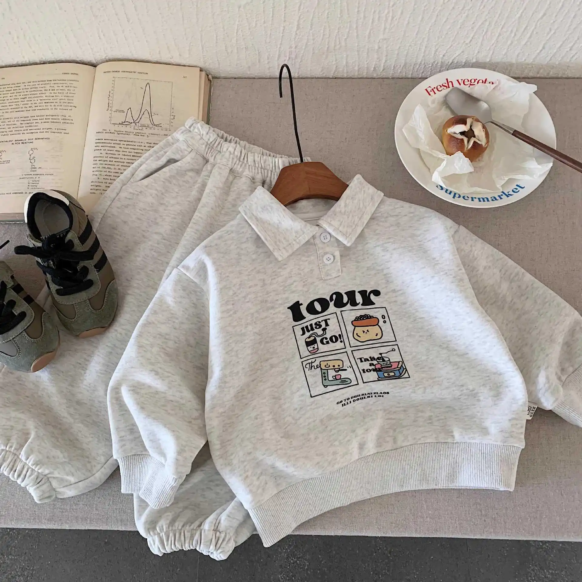 Children Clothing Sets Spring Autumn Baby Boy Girls Sport Suits Cartoon Polo Sweatshirt+Pants 2PCS Kids Clothes Casual Tracksuit